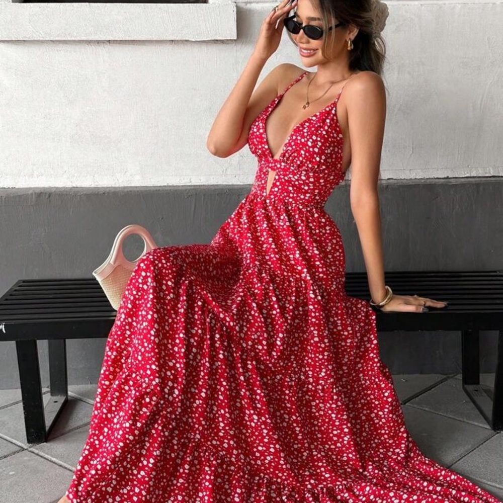 Pariaura Casual Ditsy Floral Camisole Dress For Women, Spring/Summer